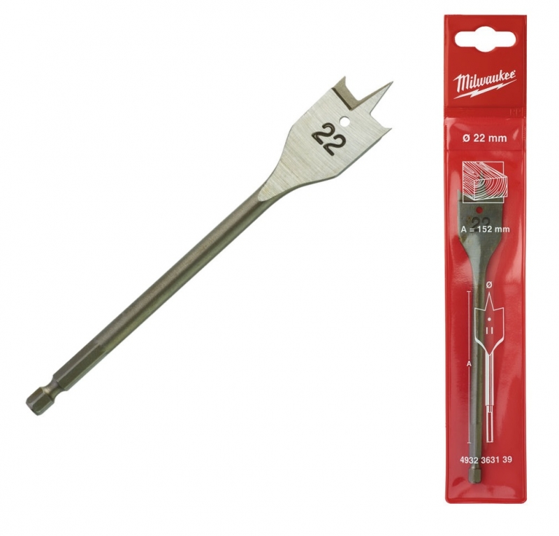 4932363139 Milwaukee Wiert�o do drewna pi�rowe �opatkowe 22x152mm Hex