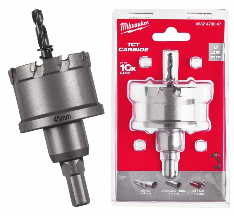 4932479047  Milwaukee Otwornica do stali nierdzewnej metalu 45 mm TCT