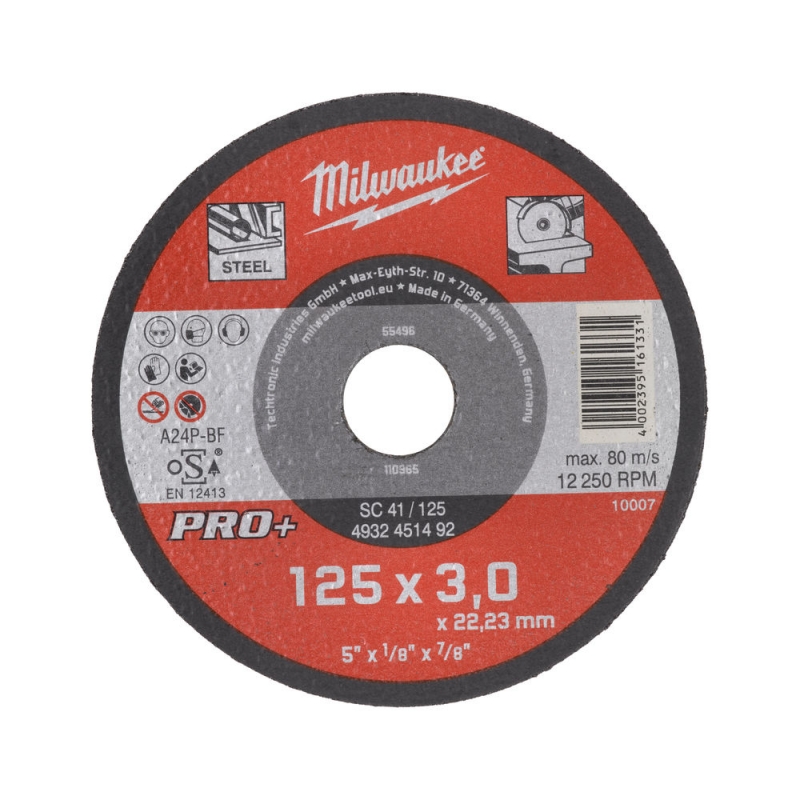 4932451492 Milwaukee Tarcza pro+ do ci�cia metalu 125mm x 3mm 