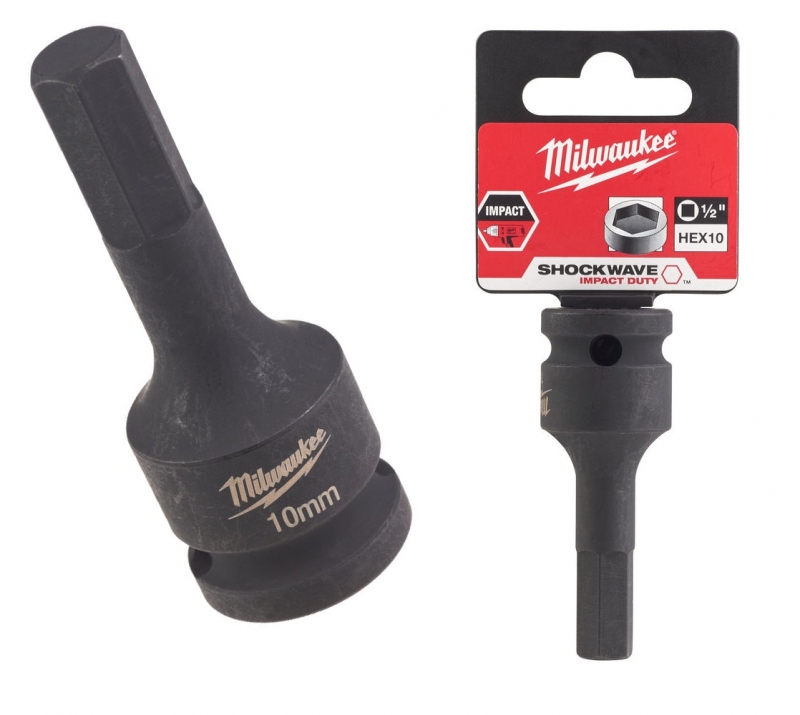 4932478066 Milwaukee Nasadka udarowa 1/2  Imbusowa HEX 10mm Shockwave 