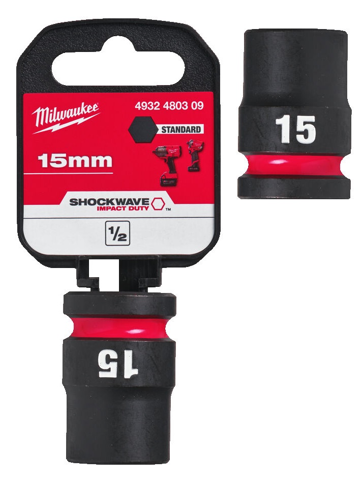 4932480309 Milwaukee Nasadka udarowa kr�tka 1/2  15mm 