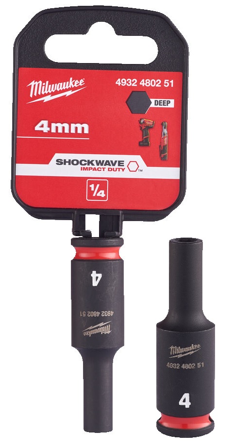 Klucz Nasadka udarowa 6-pkt 4mm 1/4 d�uga Milwaukee
