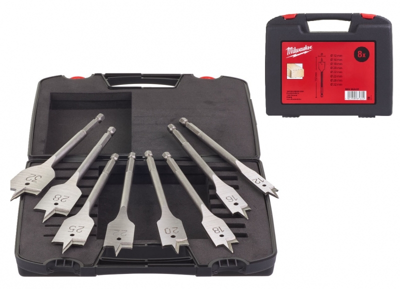4932352504 MILWAUKEE Zestaw wierte� pi�rowych 8 szt do drewna 12-32mm