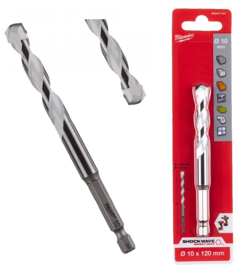 WIERT�O UNIWERSALNE MILWAUKEE HEX 10x 120 mm