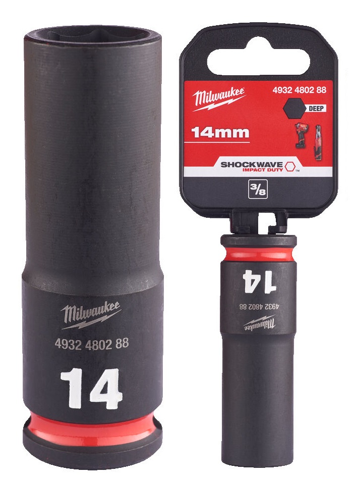 4932480288 Milwaukee Nasadka Udarowa D�uga 3/8 6-pkt 14mm 