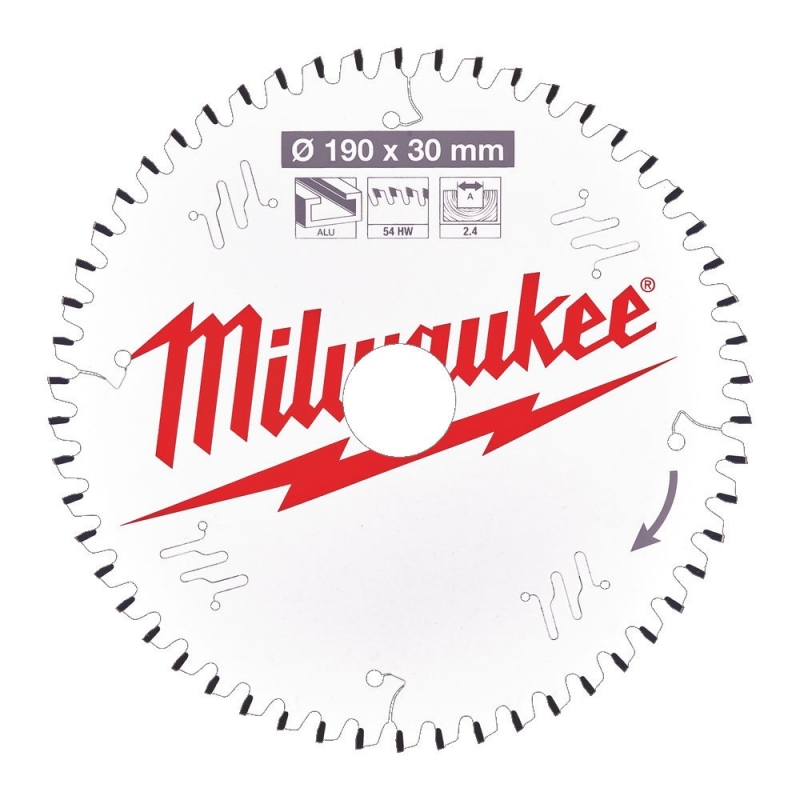 4932471303 Milwaukee Tarcza Tn�ca Widiowa do aluminium 190mm x 30otw�r x54Z