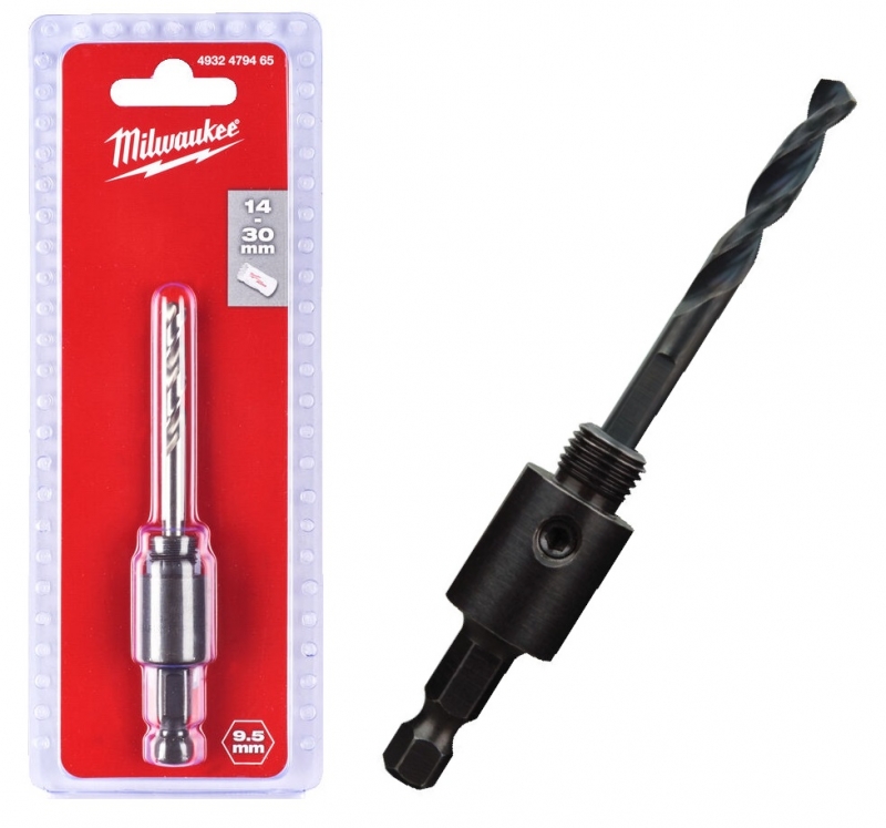4932479465 Milwaukee trzpie� z uchwytem Hex 9,5 mm  do otwornic (14-30 mm)  