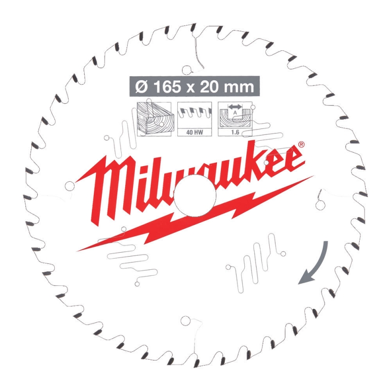 4932471932 Milwaukee Tarcza Tn�ca Widiowa 165mm x 20otw�r x 40Z 