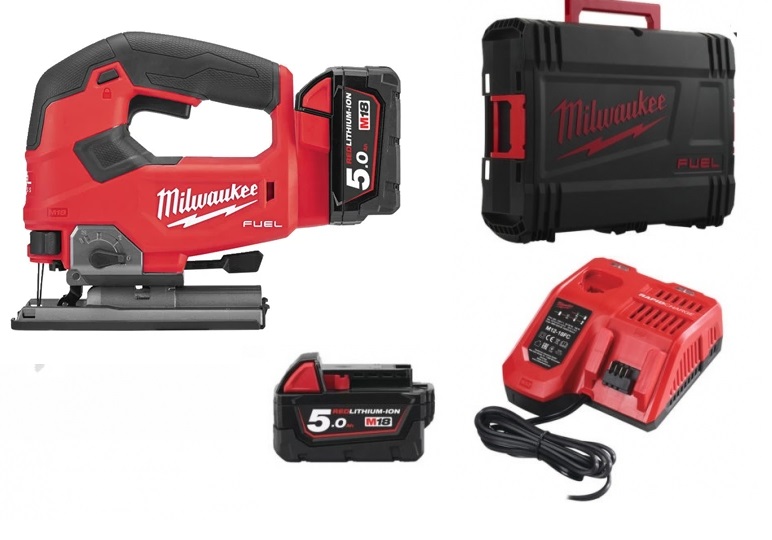 Milwaukee Wyrzynarka Aku 2 x 5.0Ah + �adowarka M18 FJS-502X