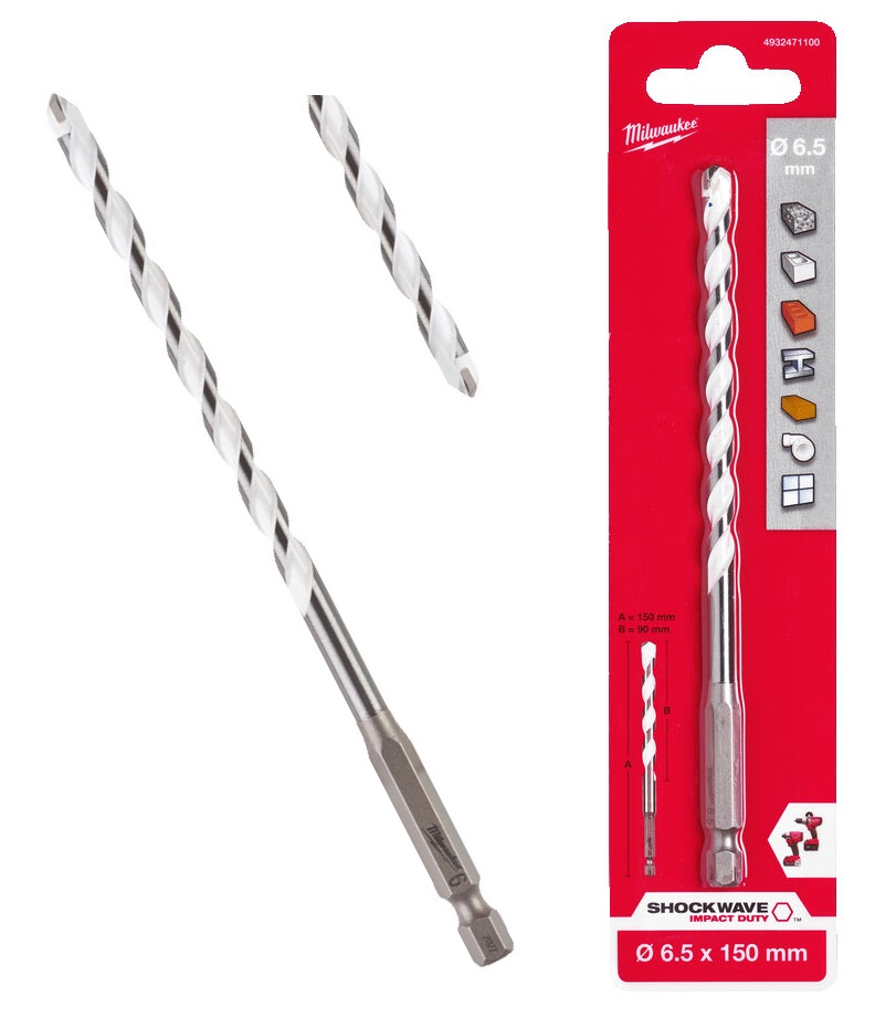 WIERT�O UNIWERSALNE MILWAUKEE HEX 6.5 x 150 mm
