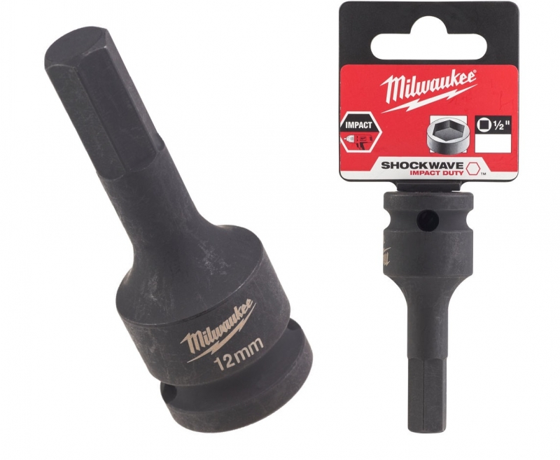 4932478067 Milwaukee Nasadka udarowa 1/2  Imbusowa HEX 12mm Shockwave 
