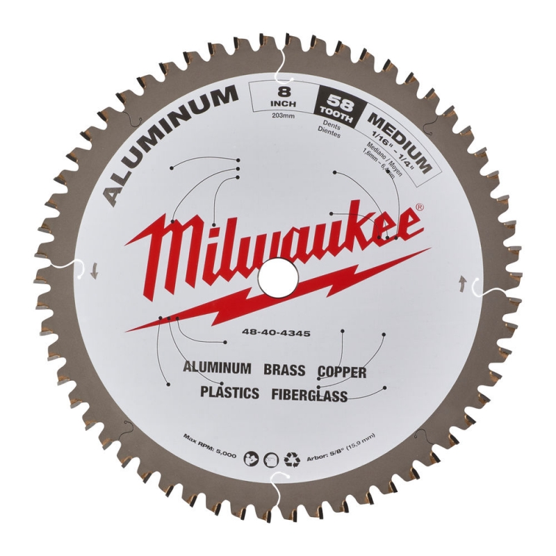 48404345 Milwaukee Tarcza pilarska do aluminium 203x15.87x2.4 58Z 