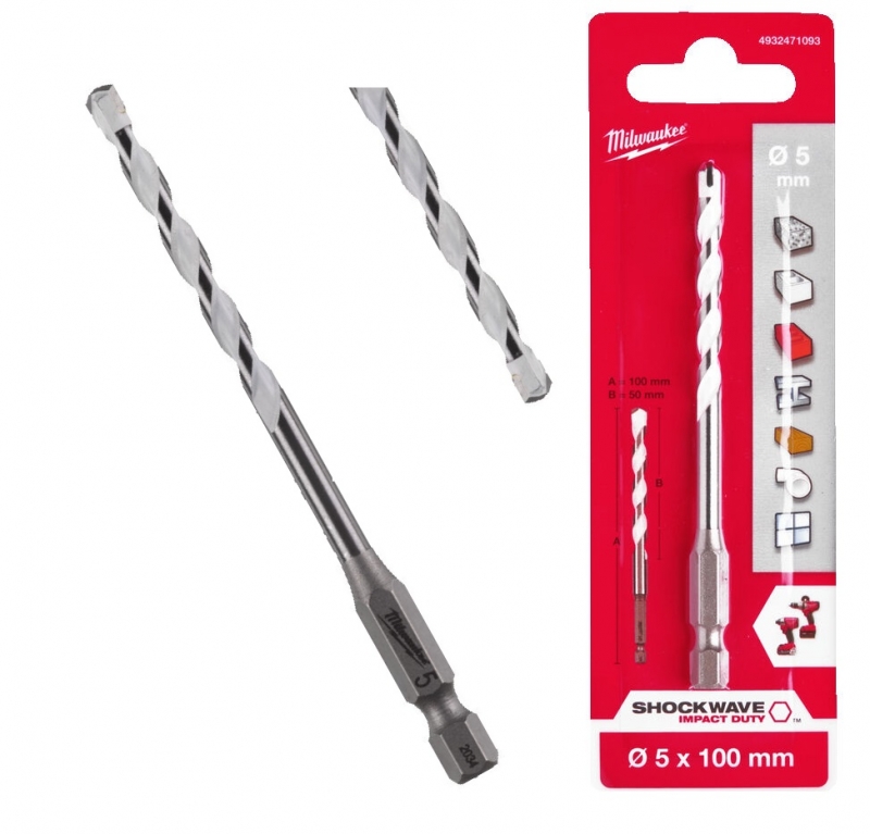4932471093 WIERT�O UNIWERSALNE MILWAUKEE HEX 5 x 100 mm  