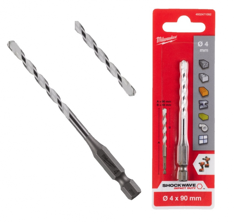 4932471092 WIERT�O UNIWERSALNE MILWAUKEE HEX 4 x 90 mm 