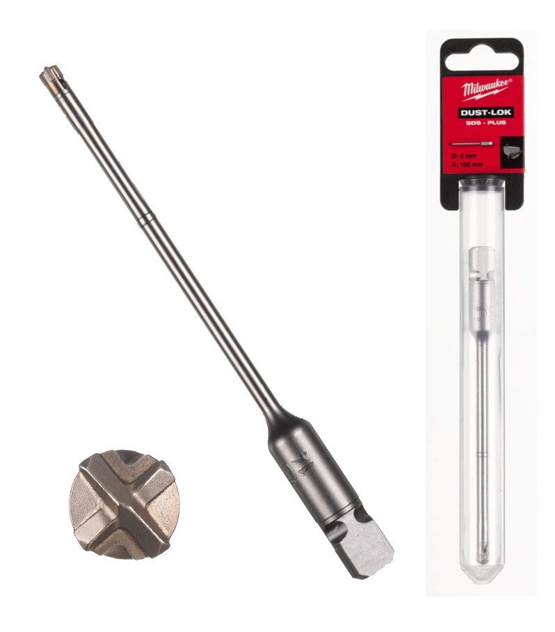 4932471156 Milwaukee Wiert�o SDS+ 4-ostrzewe 6x136mm z modu�owe z odpyleniem 