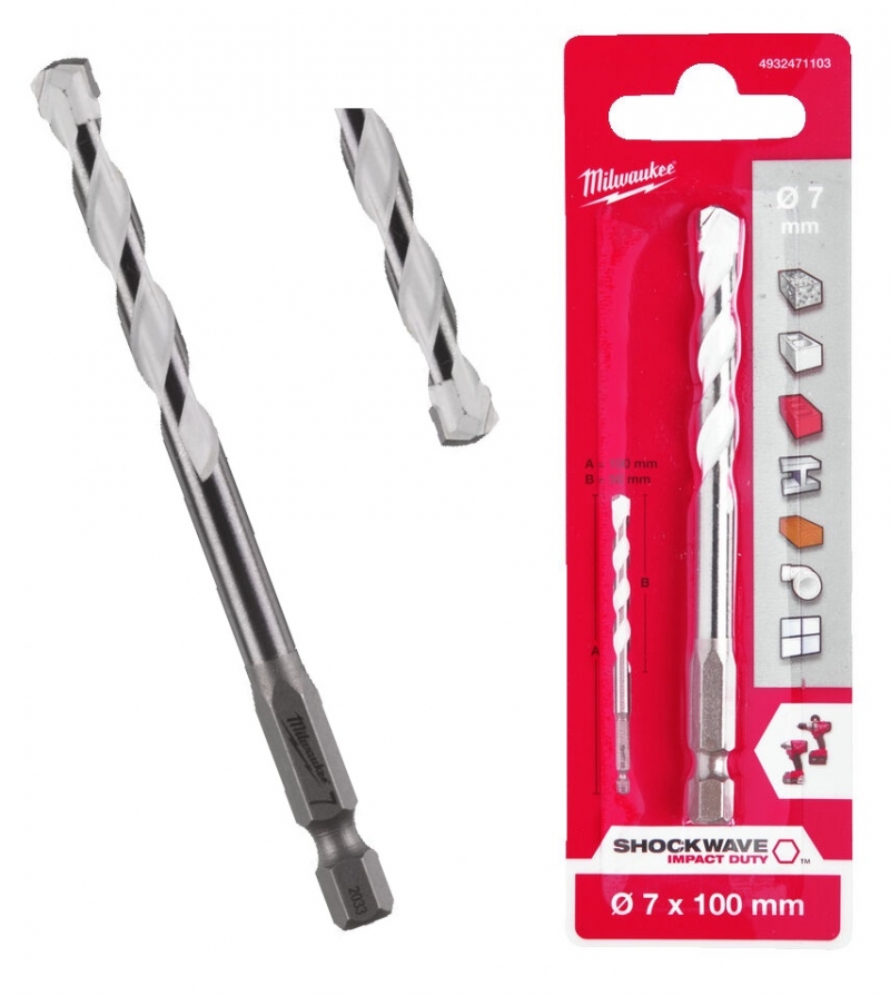 4932471103 WIERT�O UNIWERSALNE MILWAUKEE HEX 7x 100 mm 