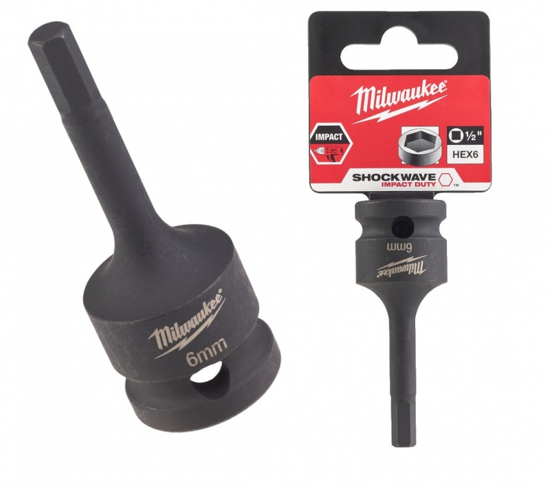 4932478064 Milwaukee Nasadka udarowa 1/2 Imbusowa HEX 6mm Shockwave