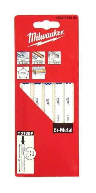 Milwaukee Zestaw Brzeszczot�w do Wyrzynarki 5szt 105mm do metalu