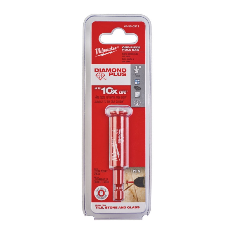 49560511 Wiert�o Diamentowe PLUS 12mm Milwaukee do p�ytek Gresu 