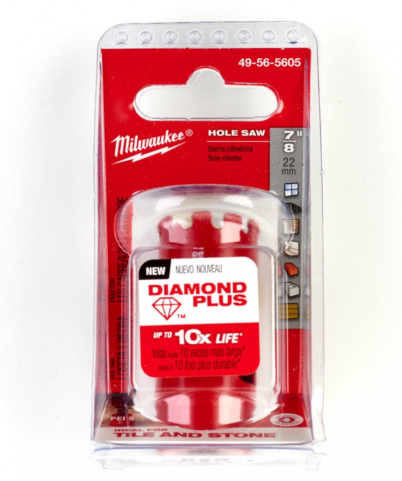 49565605  Wiert�o Diamentowe PLUS 22mm Milwaukee do p�ytek Gresu