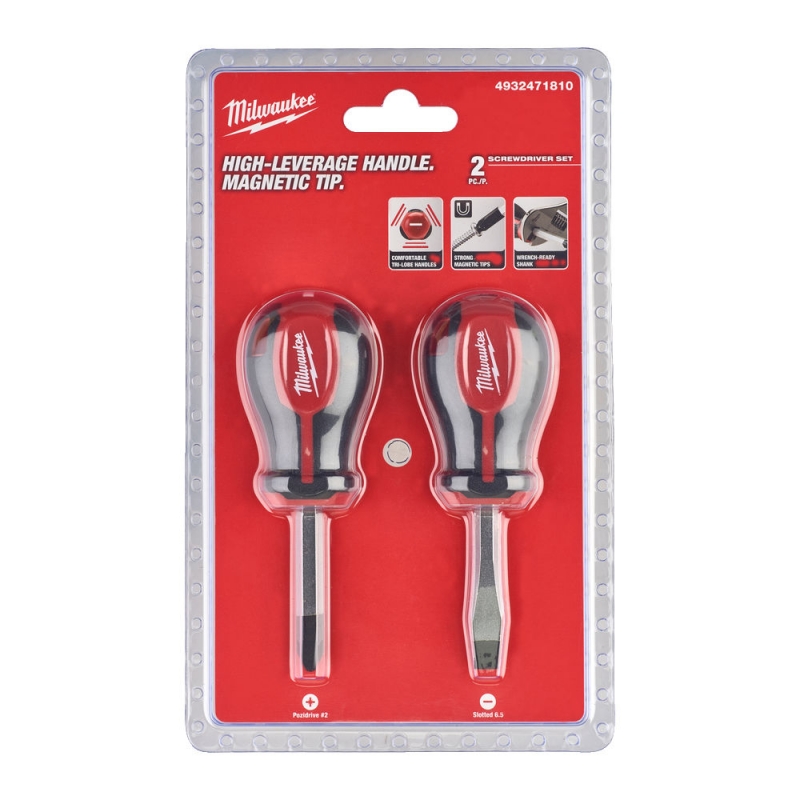 4932471810 Milwaukee Zestaw Wkr�takow kr�tkich 2szt  P�aski i Krzy�owy