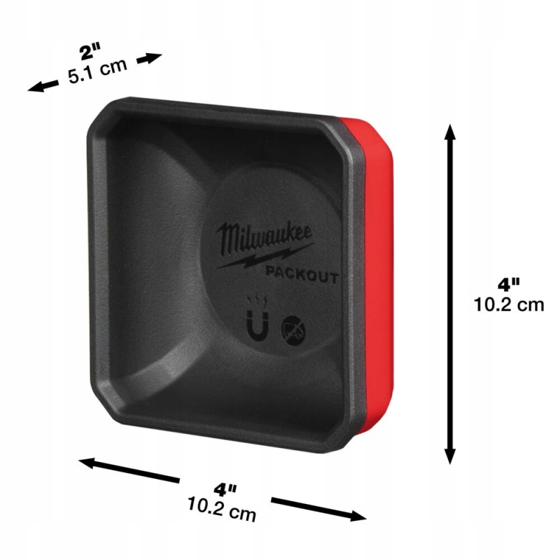 4932493380 MILWAUKEE POJEMNIK MAGNETYCZNY PACKOUT 10 x 10 CM UCHWYT �RUBY MAGNETIC BIN