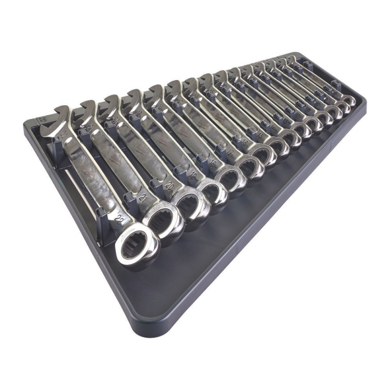 4932464994 Milwaukee Zestaw Kluczy P�asko-Oczkowych z Grzechotk� 15szt MAX Bite 8-22mm 