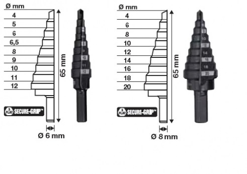 Milwaukee Zestaw 2 Wiert�a Wielostopniowe 4-12mm 4-20mm + Wiert�a do metalu