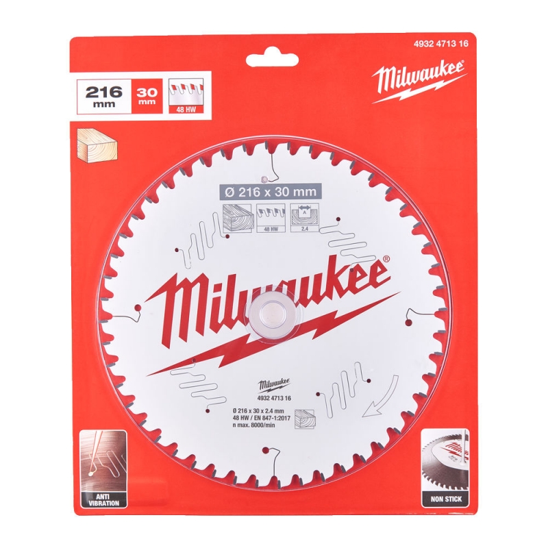 4932471316 Milwaukee Tarcza Tn�ca Widiowa 216mm x 30mm otw�r x 48Z  