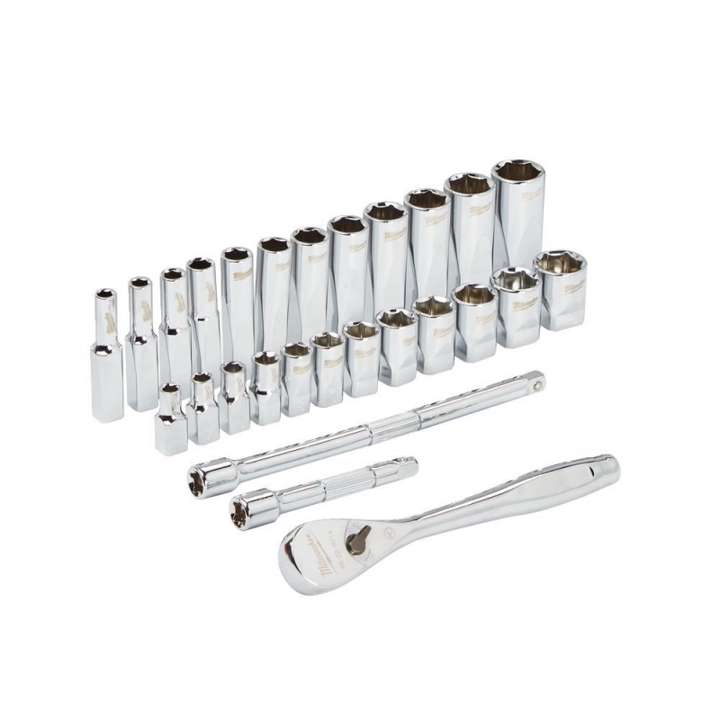 4932464943 Milwaukee Zestaw Nasadek z Grzechotk� 1/4 5-15mm Metryczne 28szt 