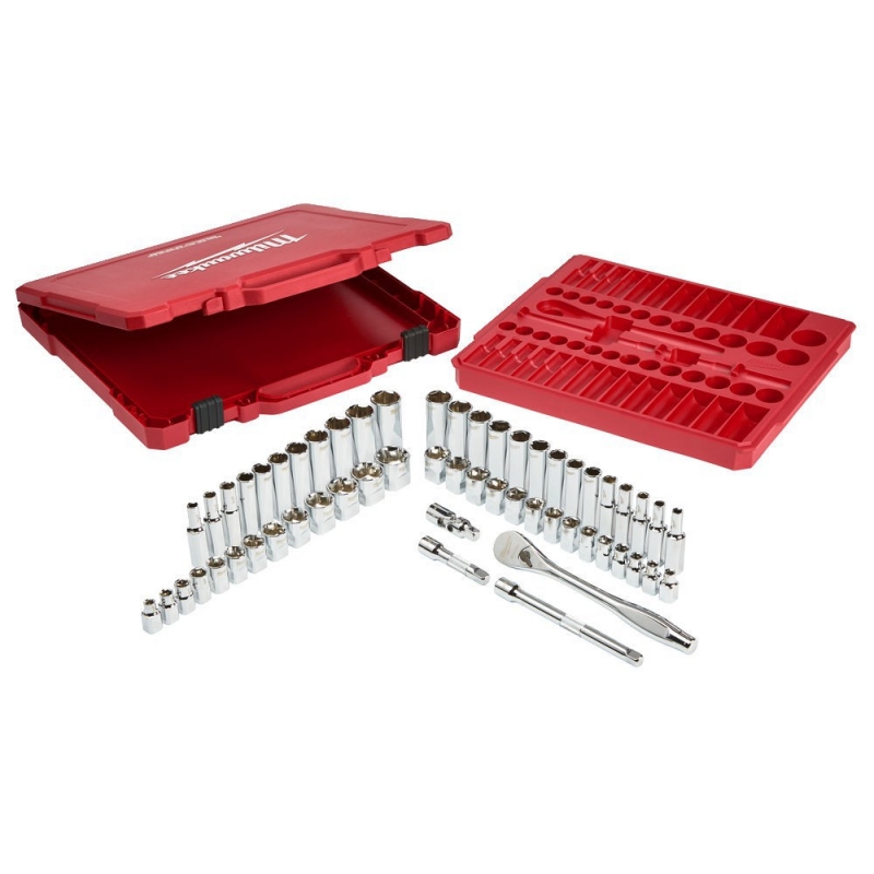 4932464946 Milwaukee Zestaw Nasadek z Grzechotk� 3/8 6-19mm Metryczne i calowe 56szt