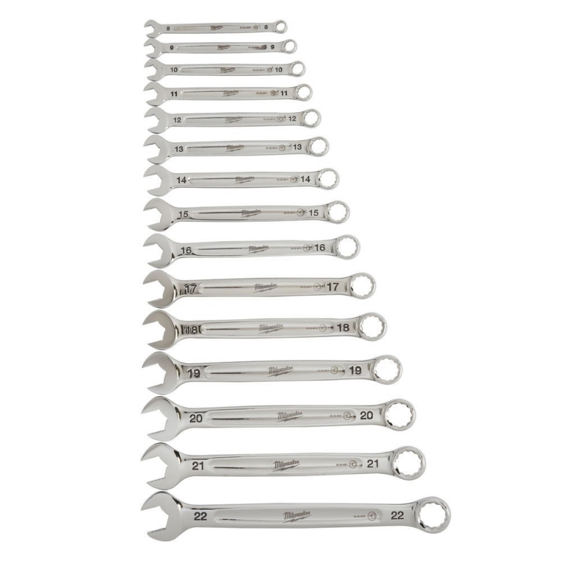 4932464994 Milwaukee Zestaw Kluczy P�asko-Oczkowych z Grzechotk� 15szt MAX Bite 8-22mm 