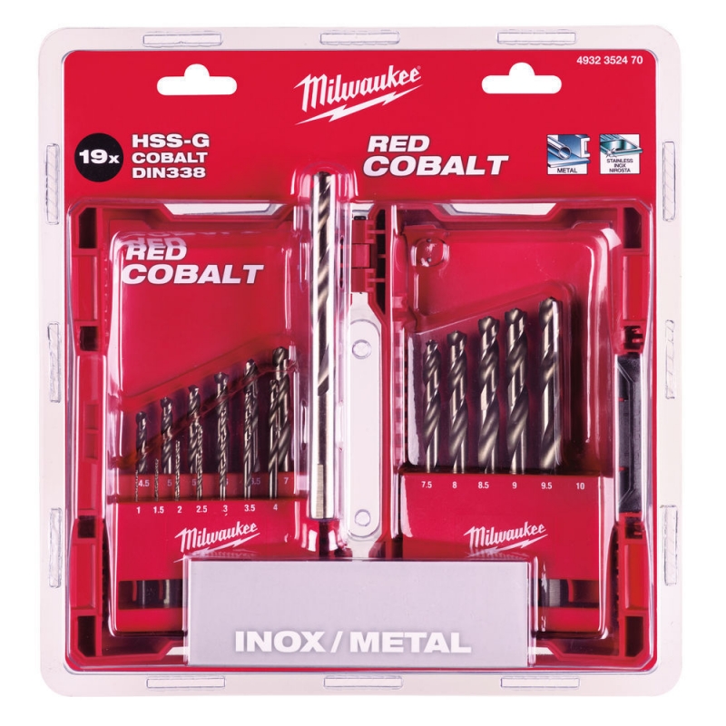 4932352470 MILWAUKEE Wiert�a do Metalu Kobalt 19szt HSS Kaset Zestaw  Wierte� 