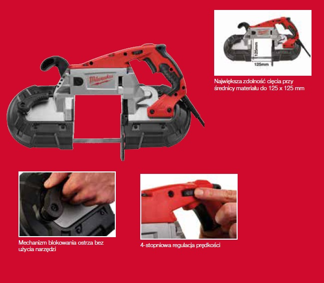 4933448245 Milwaukee BS 125 PILARKA TA�MOWA DO G��BOKIEGO CI�CIA 
