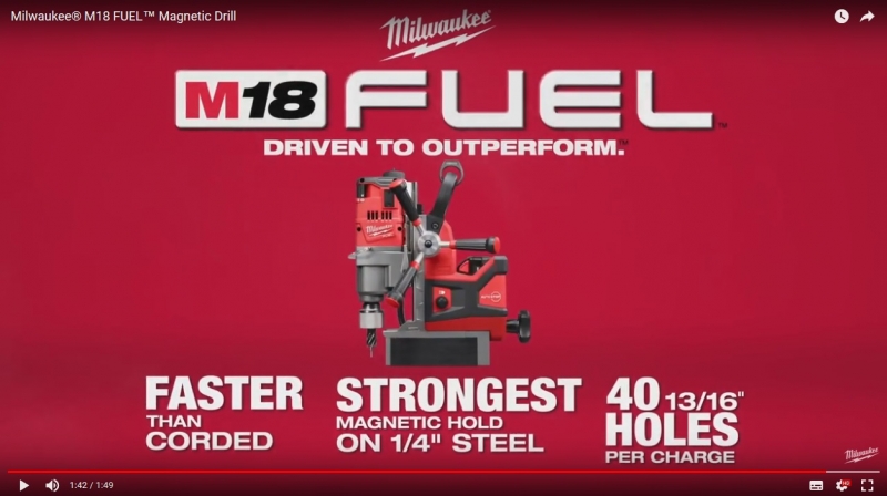 4933451012 Milwaukee M18 FMDP-502C Wiertarka magnetyczna 38mm  2 x Bateria 5.0Ah + �adowarka + Walizka 