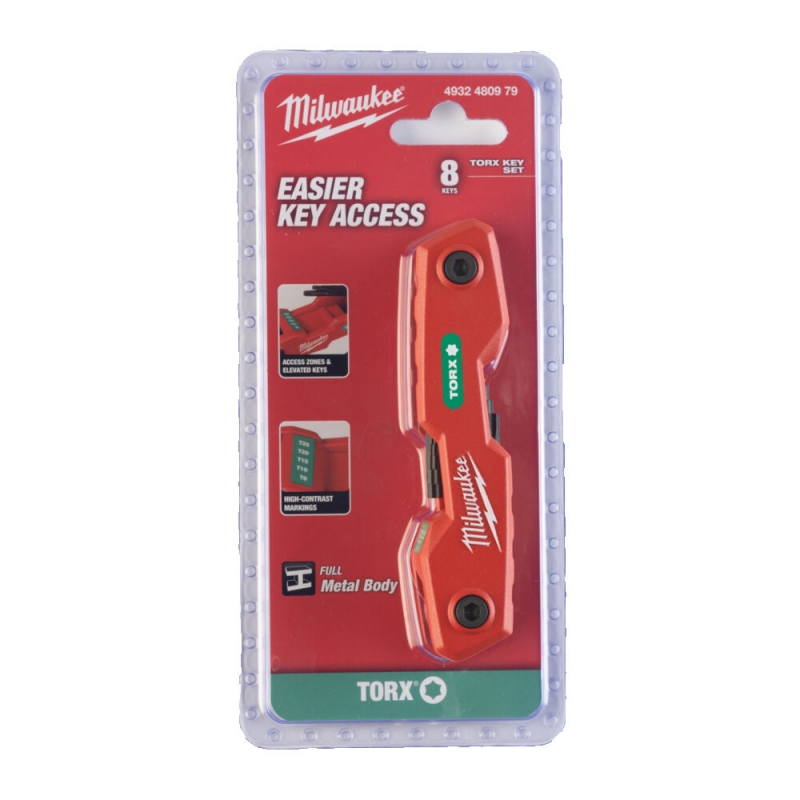 4932480979 KLUCZE TORX SK�ADANE MILWAUKEE 8 SZT T9-T40 