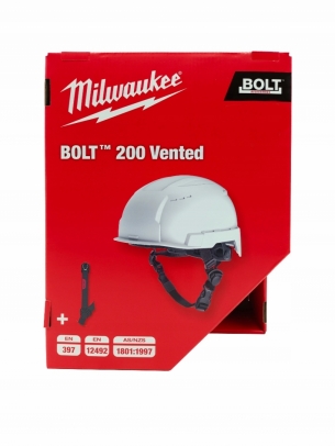 4932478141 KASK BUDOWLANY BOLT 200  Bia�y MILWAUKEE  WENTYLOWANY