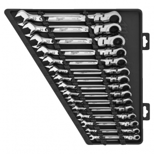4932478558 Milwaukee Zestaw Kluczy z Grzechotk� 15szt �amane 8-22mm 