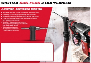 4932471155 Milwaukee Wiert�o SDS+ 4-ostrzewe 5x136mm z modu�owe z odpyleniem 