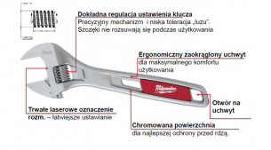 48227412 Milwaukee Klucz Nastawny 300mm 12  0-41 zabka