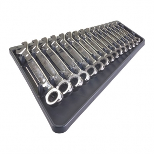 4932464994 Milwaukee Zestaw Kluczy P�asko-Oczkowych z Grzechotk� 15szt MAX Bite 8-22mm 