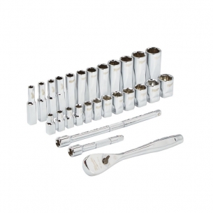 4932464943 Milwaukee Zestaw Nasadek z Grzechotk� 1/4 5-15mm Metryczne 28szt 