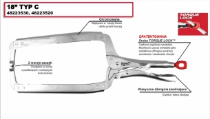 4932472260  Szczypce zaciskowe typu C 480 mm MILWAUKEE