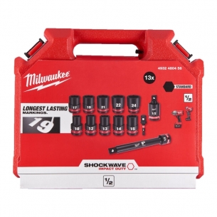 4932480456 ZESTAW NASADEK UDAROWYCH 1/2'' 13 el MILWAUKEE