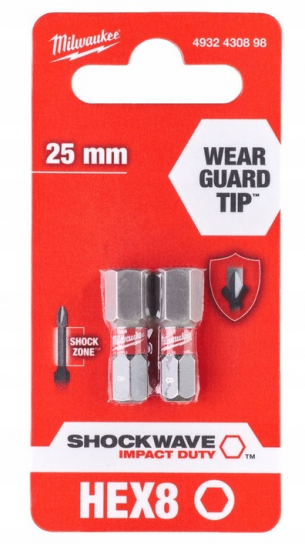 4932430898 Milwaukee BIT HEX IMBUS 8mm 2szt 25mm