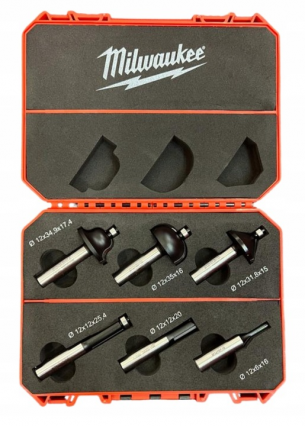 4932493578 Milwaukee Zestaw Frez�w do drewna 6szt 12mm