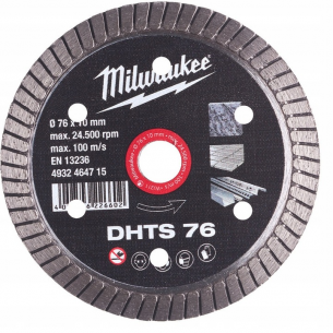 4932464715 Milwaukee TARCZA DIAMENTOWA GWS 12V-76 76mm/1mm