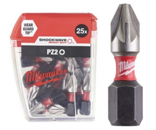 4932430864 MILWAUKEE BIT UDAROWY SHOCKWAVE PZ2 25MM Pozidriv 25szt