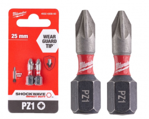 4932430860 MILWAUKEE BIT UDAROWY SHOCKWAVE PZ1 25MM 2SZT