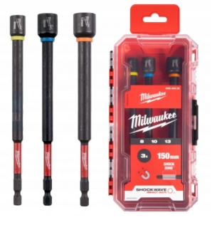 4932499426 Zestaw nasadek magnetycznych 8/10/13mm 150mm Milwaukee Shockwave 